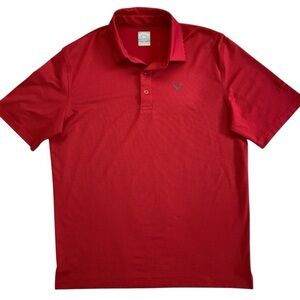 Callaway Men's Red Striped Short Sleeved Opti Dri Golf Polo Medium